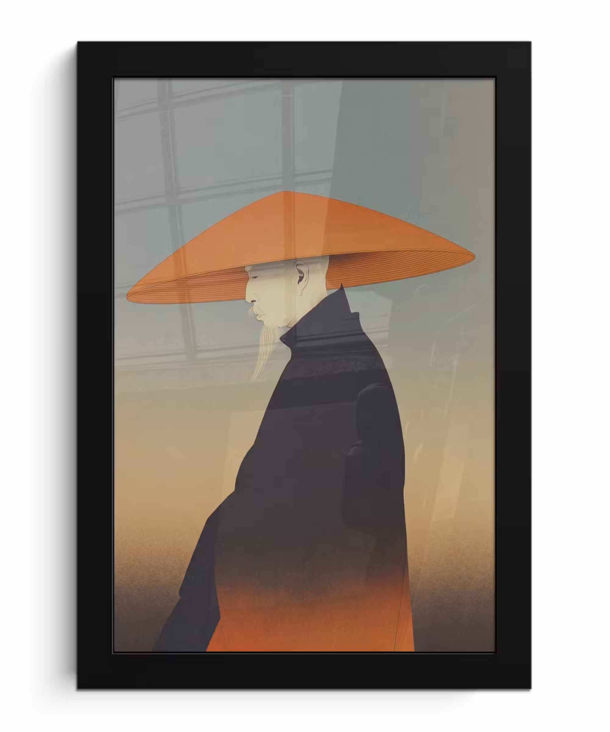 Bilder mit Rahmen - Minimalistisch - Scherenschnitt - Orange
