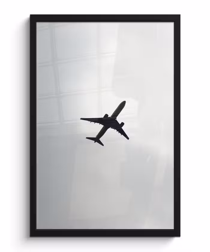 Bilder mit Rahmen - Minimalistisch - Silhouette - Schwarz - Flugzeug
