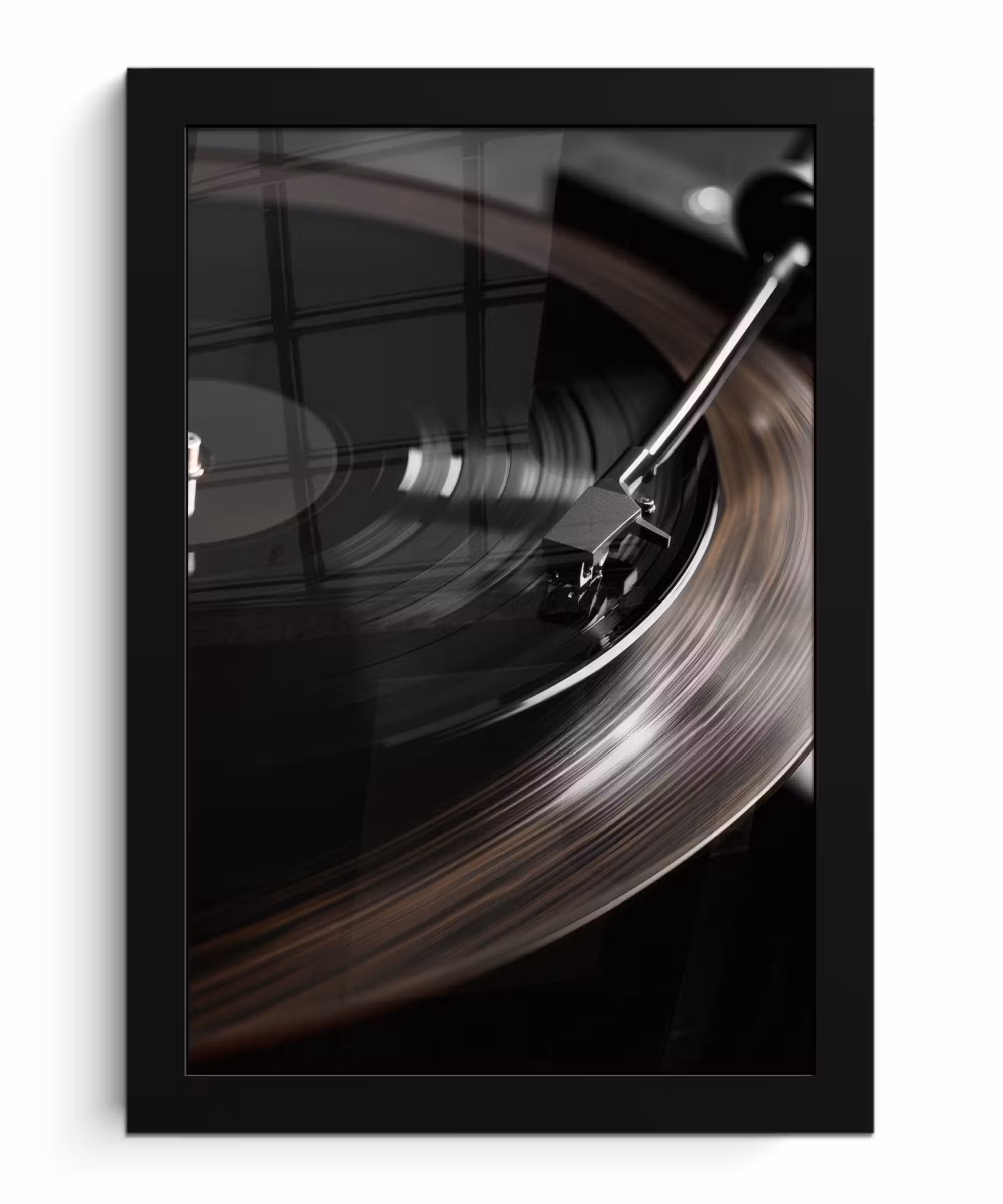 Bilder mit Rahmen - Nahaufnahme - Vinyl-Schallplattenspieler - Schwarz