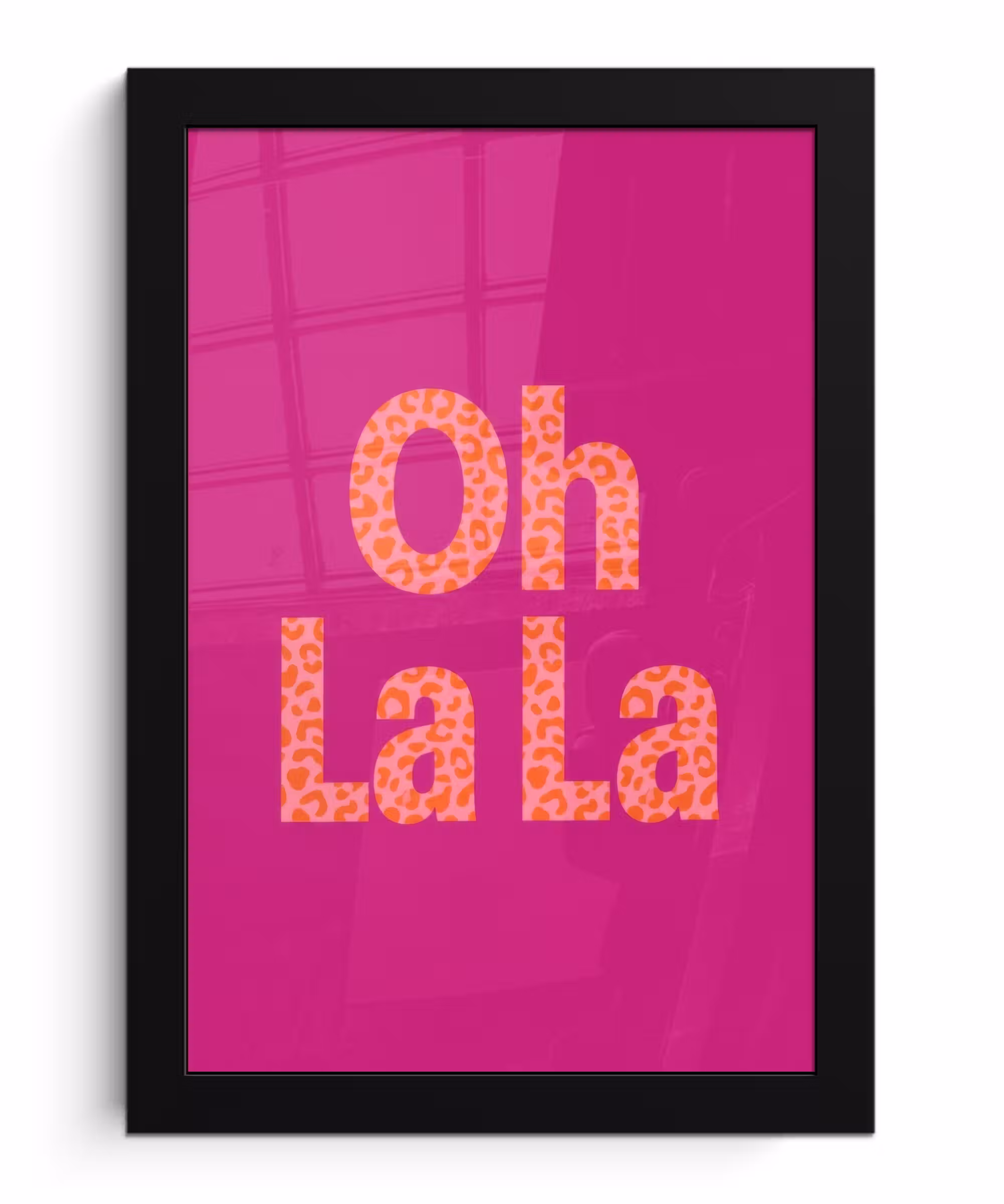 Bilder mit Rahmen - Oh la la - Leopardenmuster - Rosa