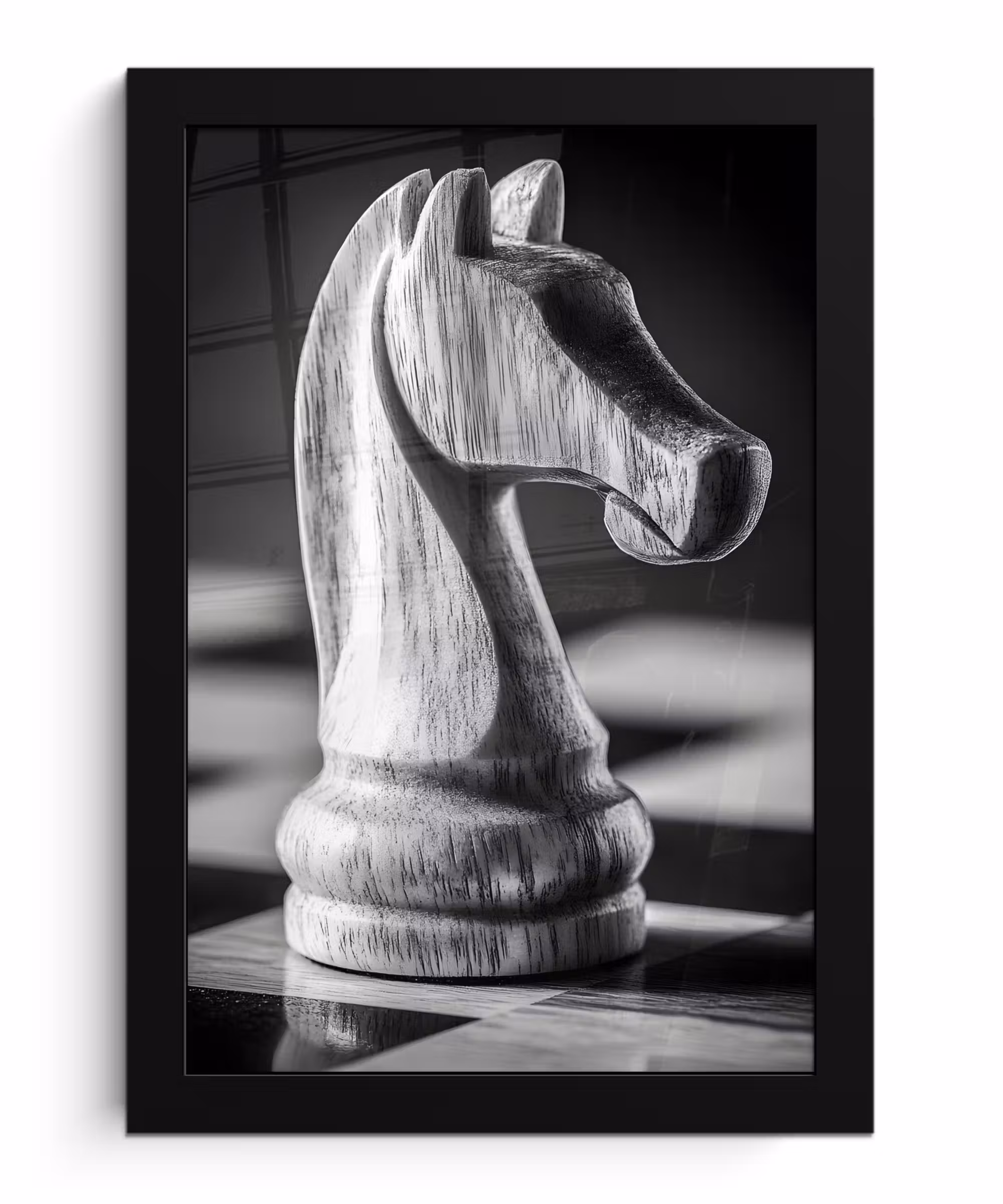 Bilder mit Rahmen - Pferd - Holz - Schautafel - Schwarz