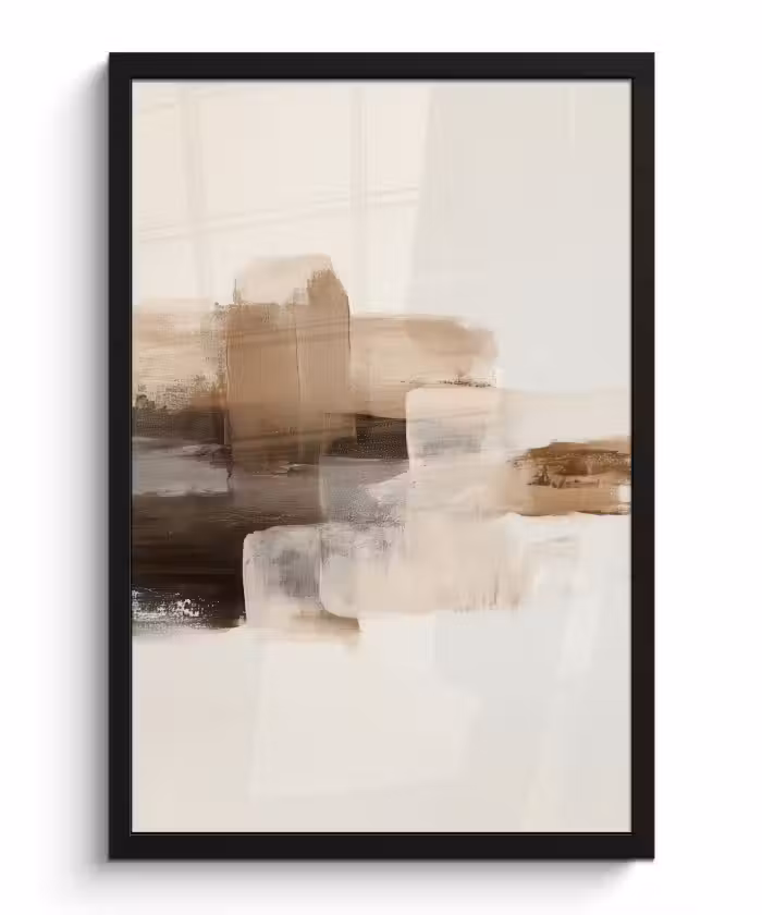 Bilder mit Rahmen - Pinselstriche - Abstrakte Landschaft - Ruhe