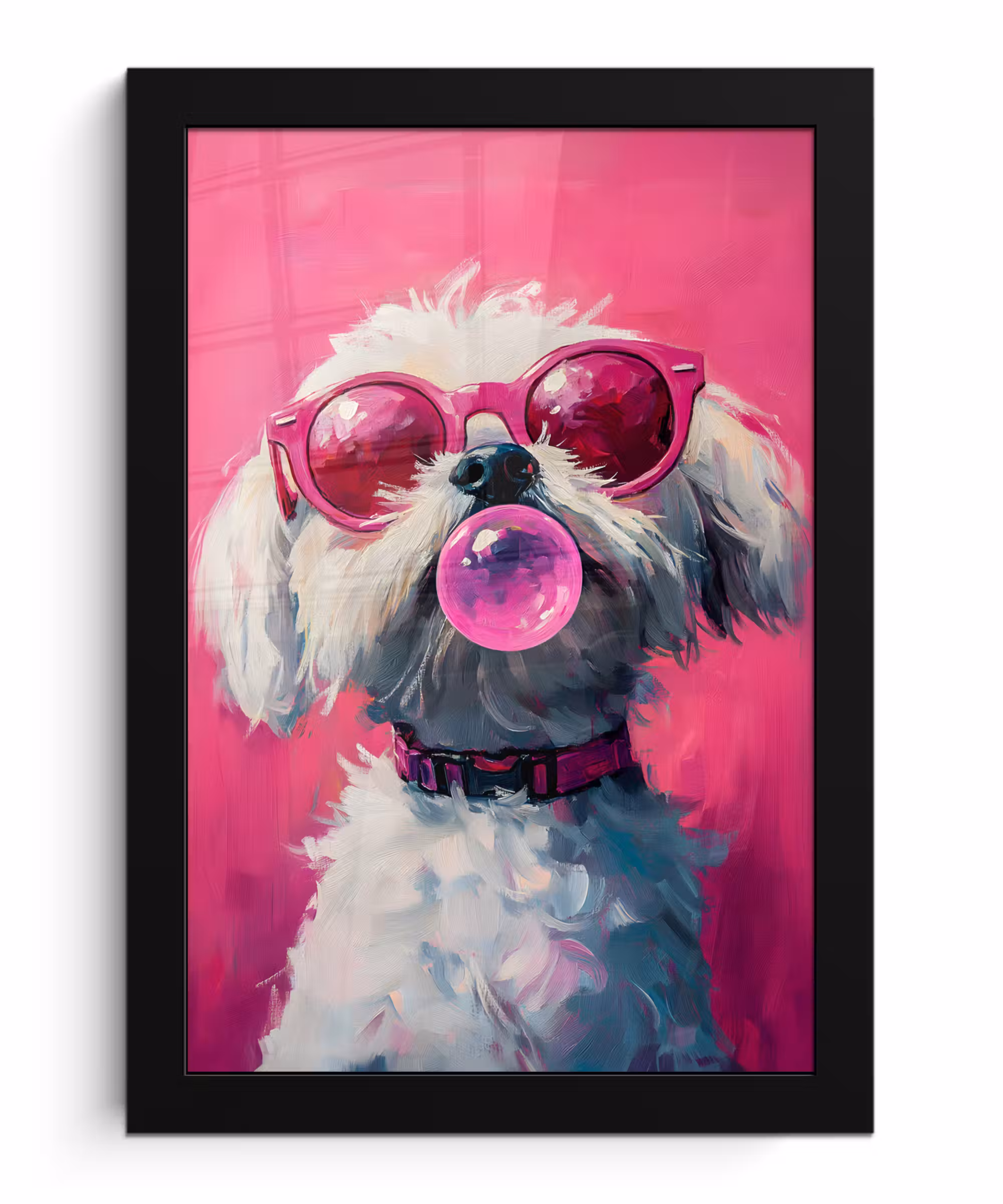 Bilder mit Rahmen - Rosa - Hund - Blase