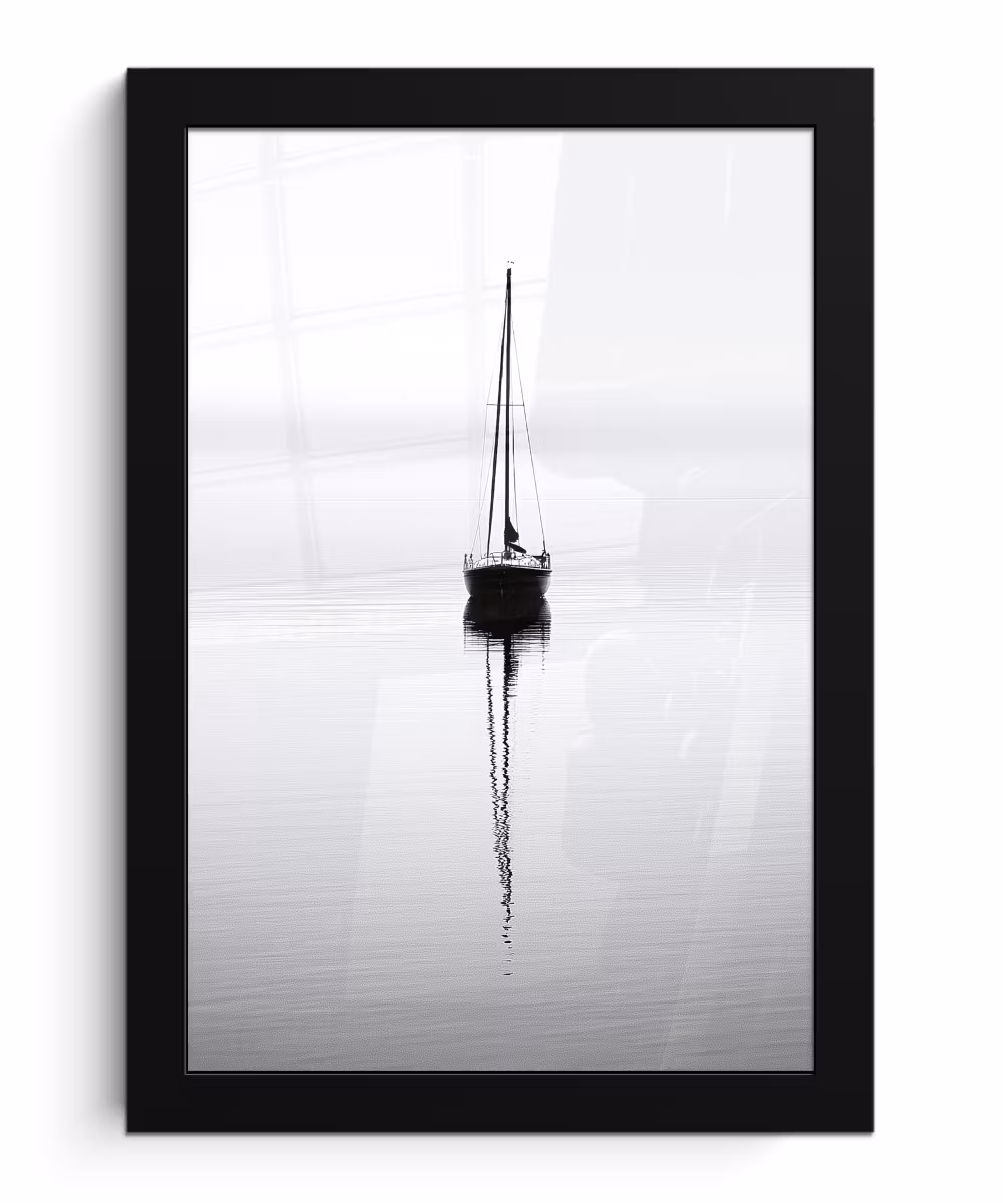 Bilder mit Rahmen - Segelboot - Schwarz - Wasser - Silhouette
