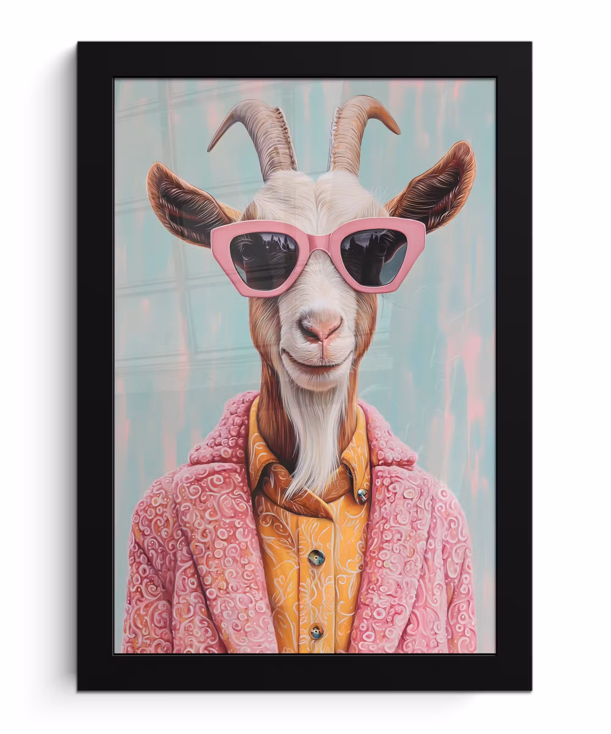 Bilder mit Rahmen - Sonnenbrille - Rosa - Ziege - Anhören