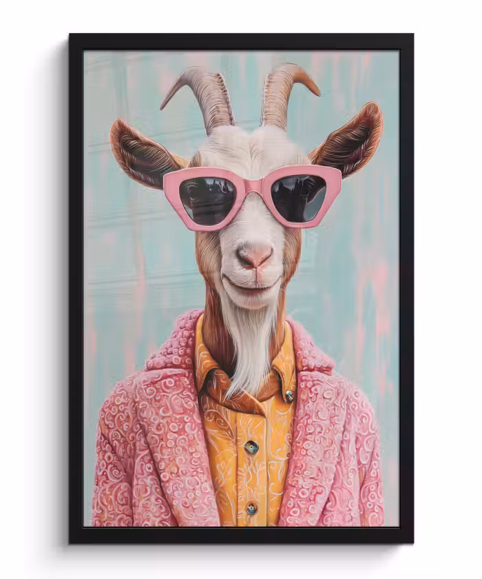 Bilder mit Rahmen - Sonnenbrille - Rosa - Ziege - Anhören