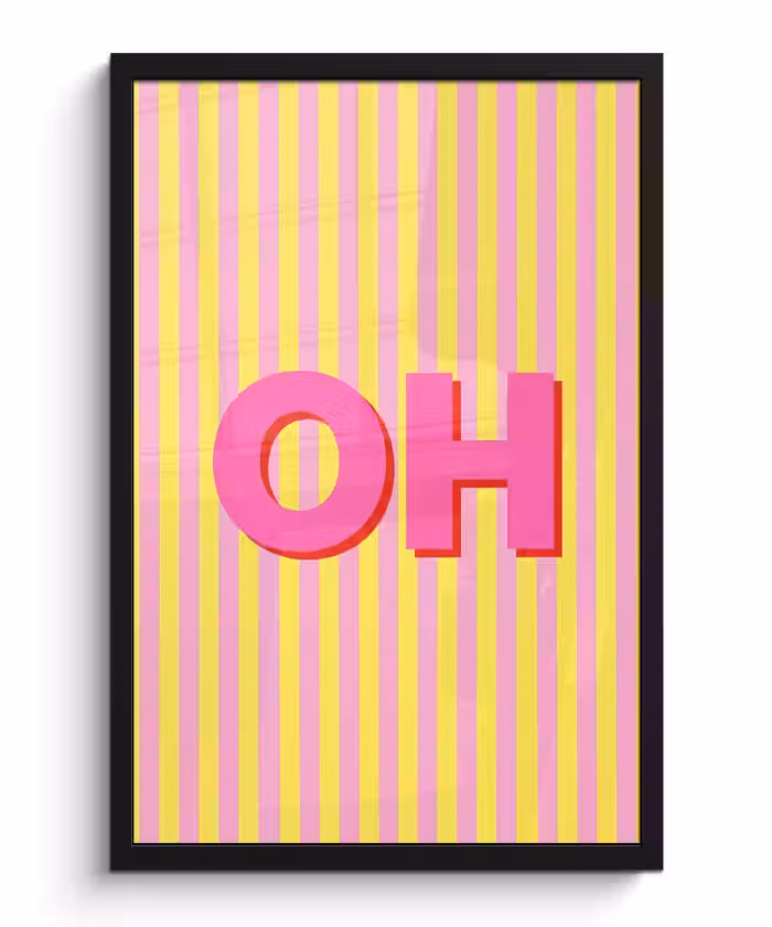 Bilder mit Rahmen - Text - Streifen - Rosa