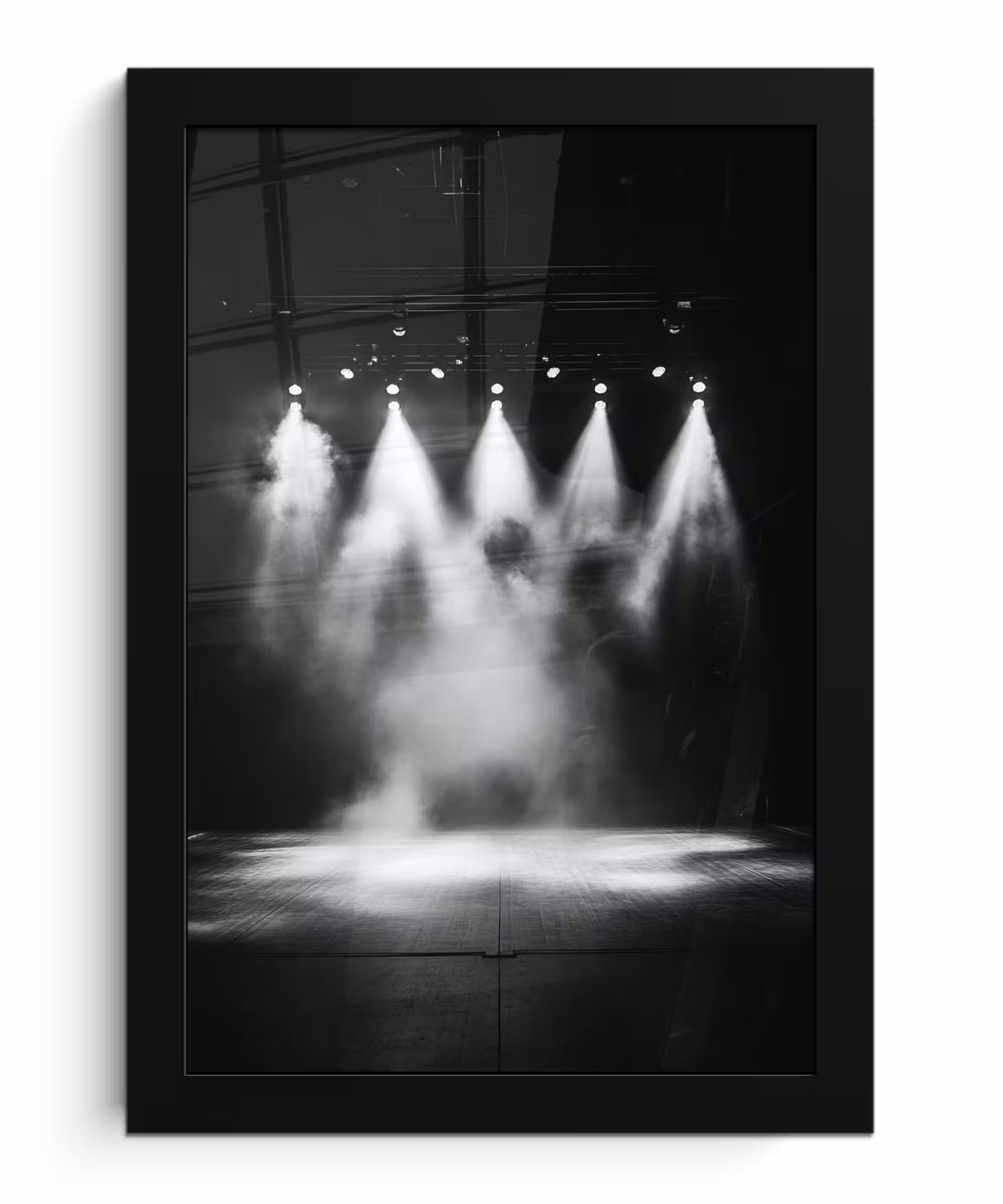 Bilder mit Rahmen - Theatersaal - Nebel - Scheinwerfer - Schwarz