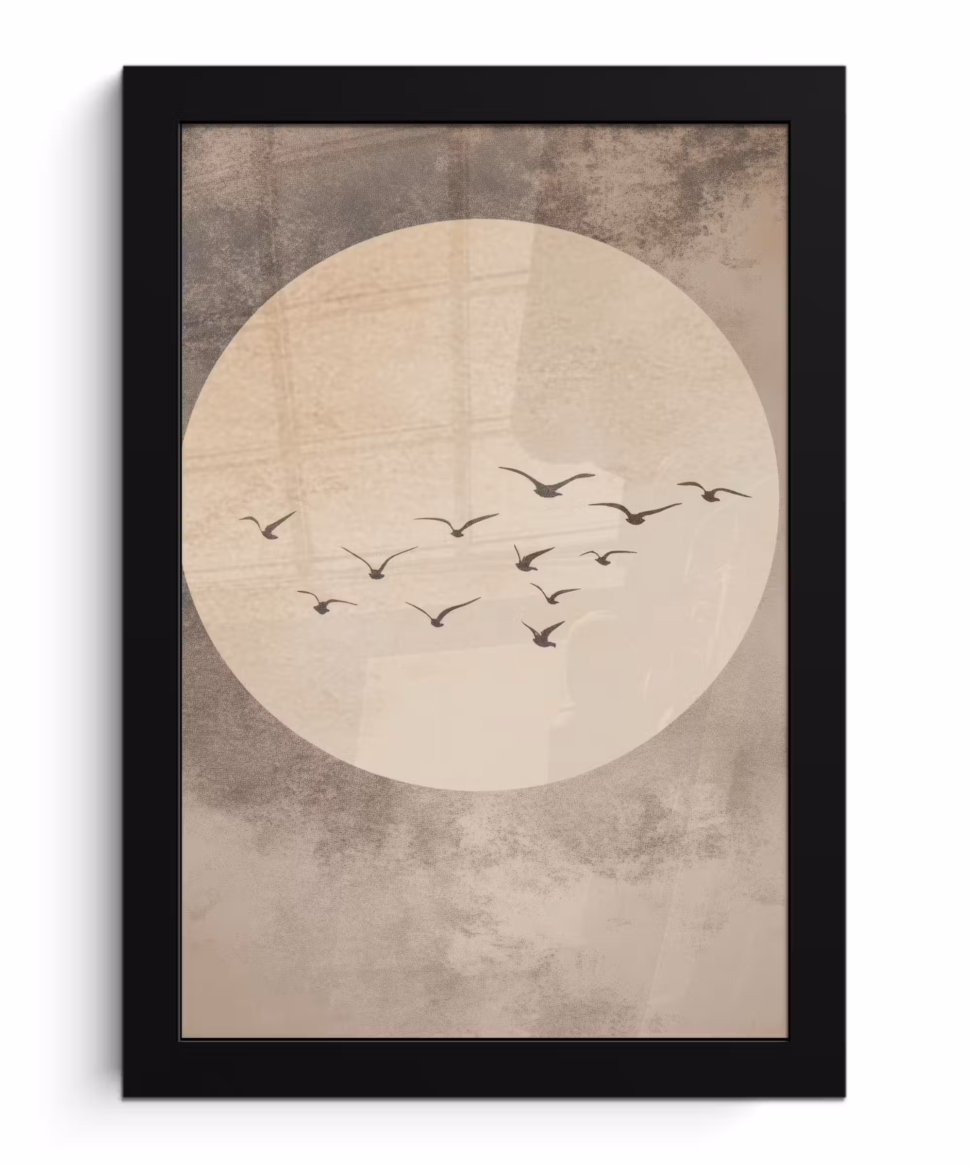 Bilder mit Rahmen - Vogel - Beige - Japanisch