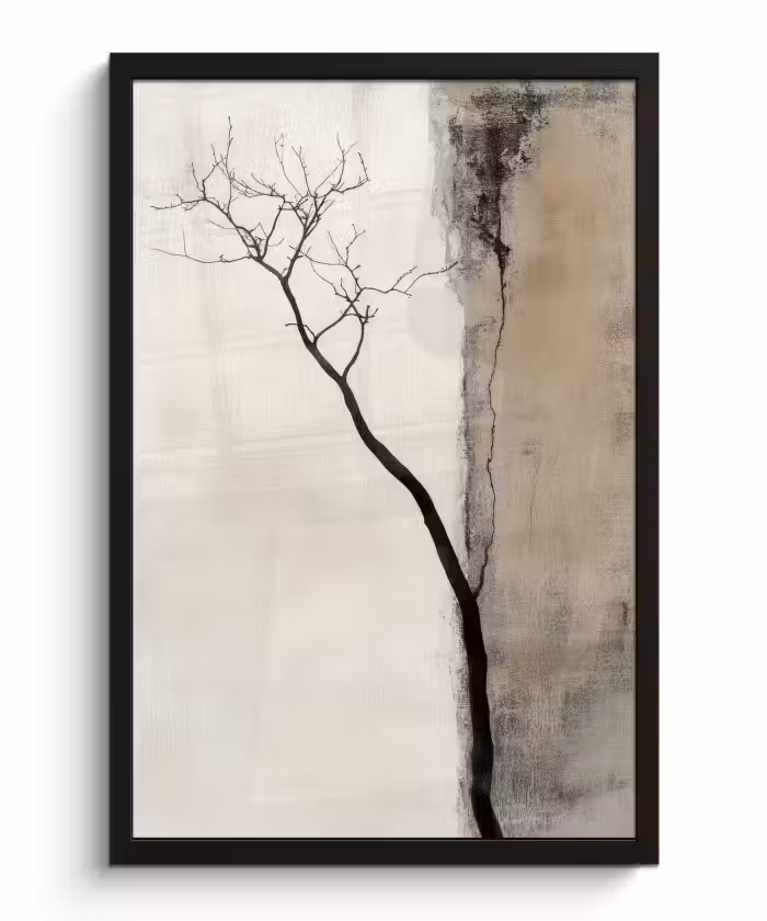Bilder mit Rahmen - Wabi sabi - Pflanze - Beige