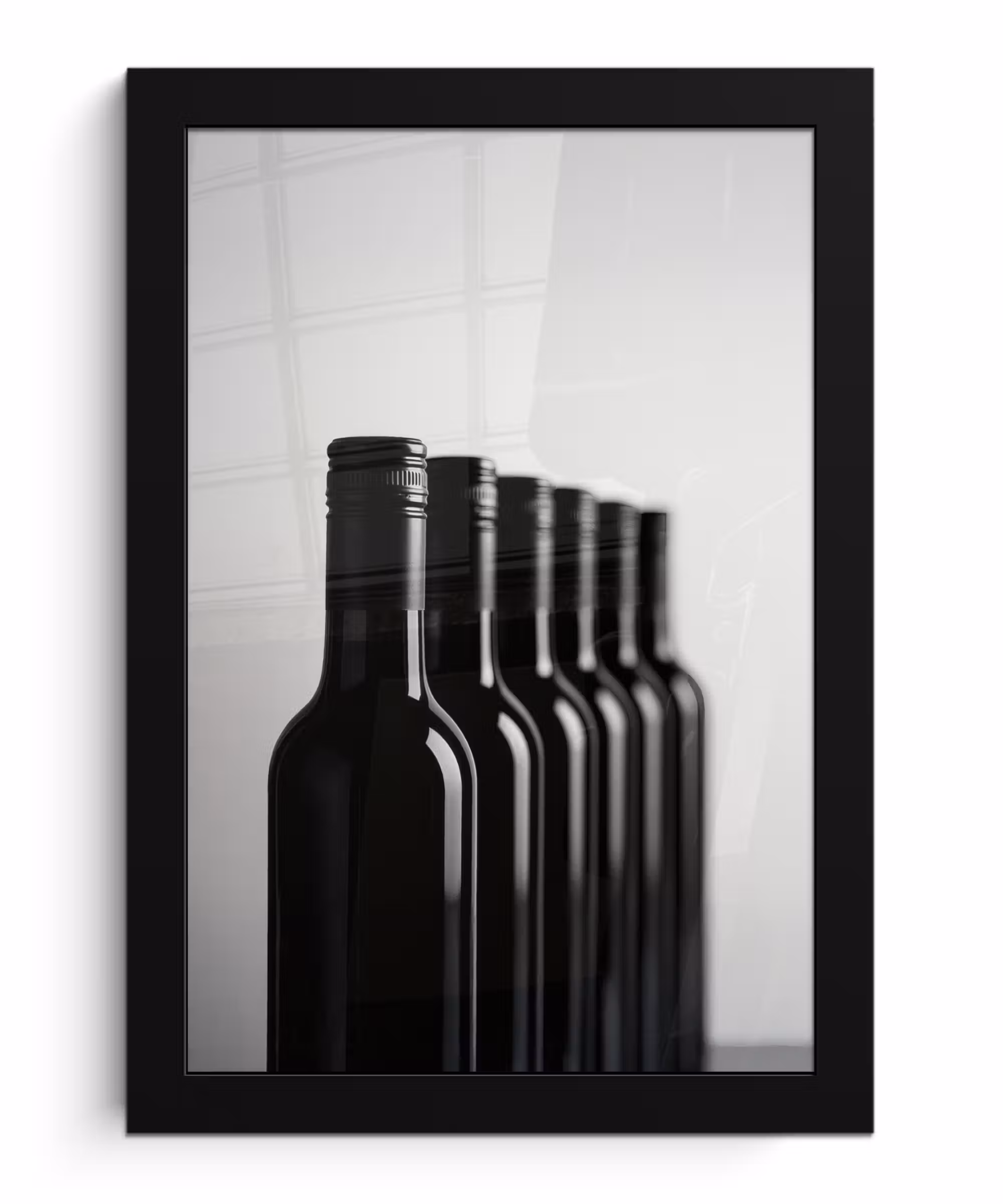 Bilder mit Rahmen - Weinflaschen - Schwarz - Minimalistisch