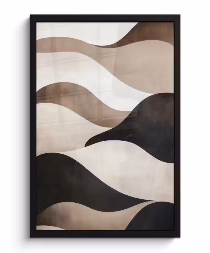 Bilder mit Rahmen - Wellen - Abstrakt - Beige