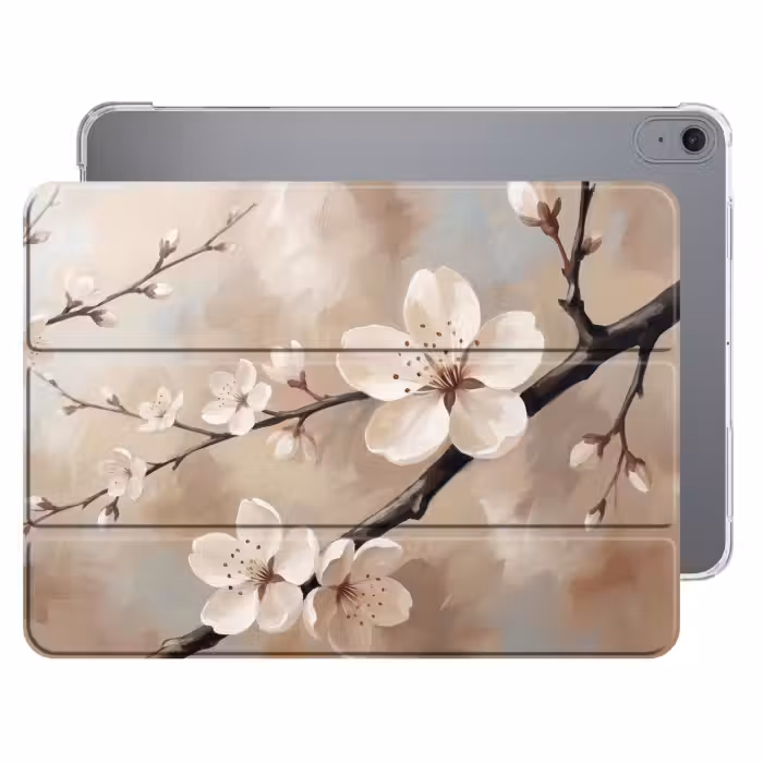 iPad-Hülle - Blüte - Zweige - Gemälde - Beige - Gelassenheit