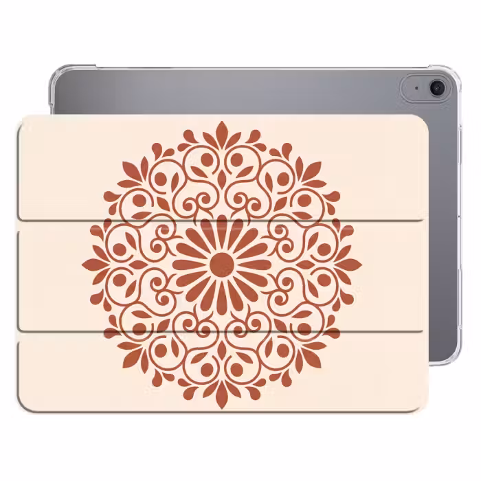 iPad-Hülle - Dekoration – Kreis – Symmetrisch – Modern – Rotbraun