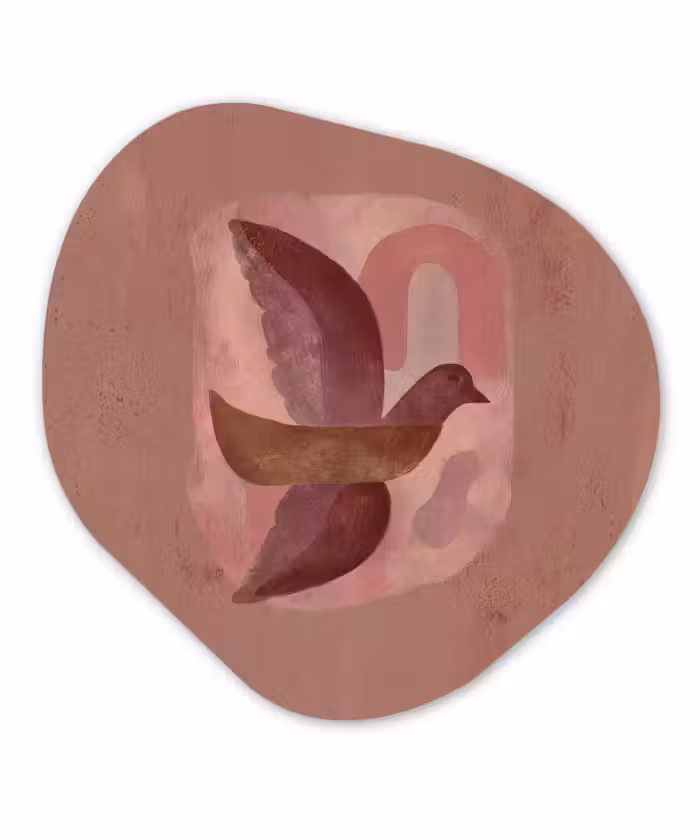 Forexbild Organische Form - Illustration - Vögel - Abstrakt - Rosa