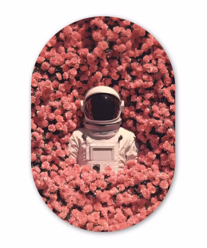 Forexbild Oval - Blumen - Rosa - Astronaut