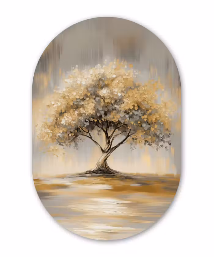 Forexbild Oval - Gemälde - Baum - Abstrakt - Blätter