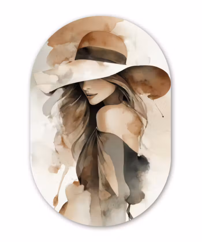 Forexbild Oval - Mysteriös - Frau - Sepia