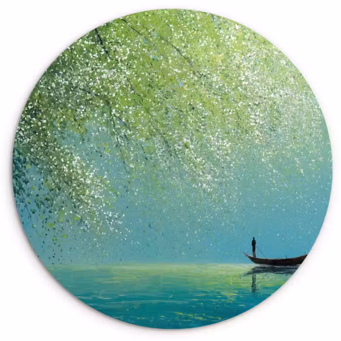 Forexbild Rund - Boot - Wasser - Blätter - Blüten