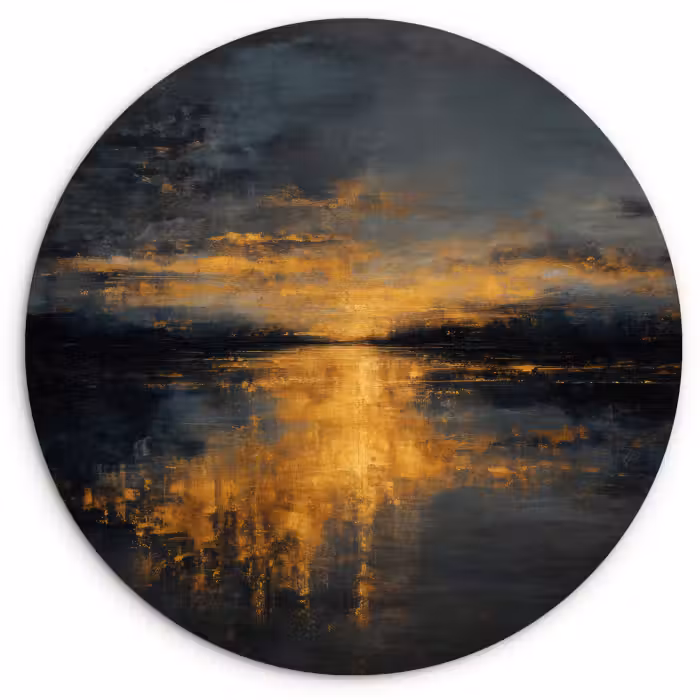 Forexbild Rund - Goldene Reflexion auf dem Wasser