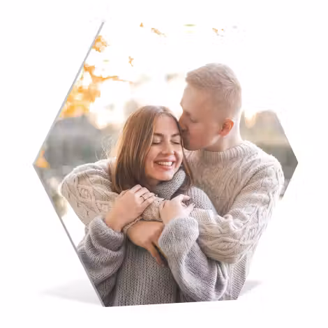 Foto auf alu dibond Hexagon XL