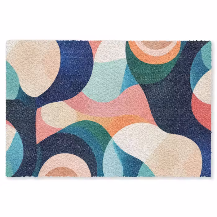 Fußmatte - Abstrakt - Blau - Rosa