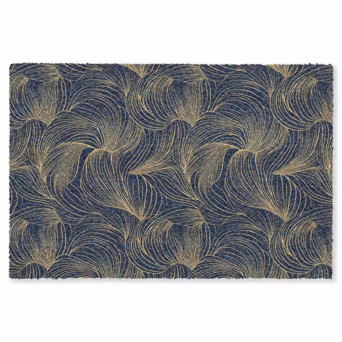 Fußmatte - Abstrakt - Linien - Blau - Gold