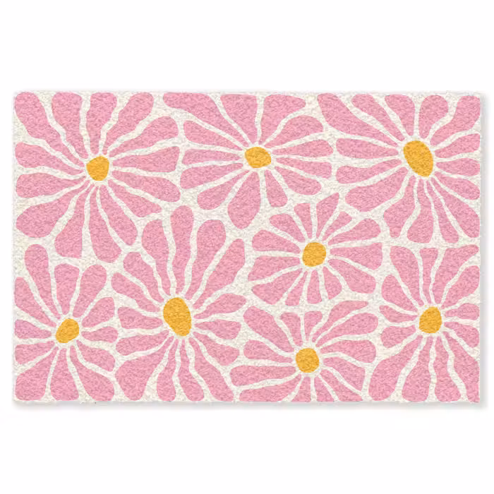 Fußmatte - Blumen - Muster - Rosa - Beige - Orange
