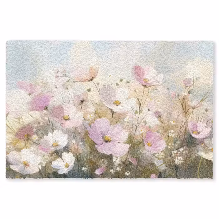 Fußmatte - Blumenfeld - Helle Farbtöne - Gemalt