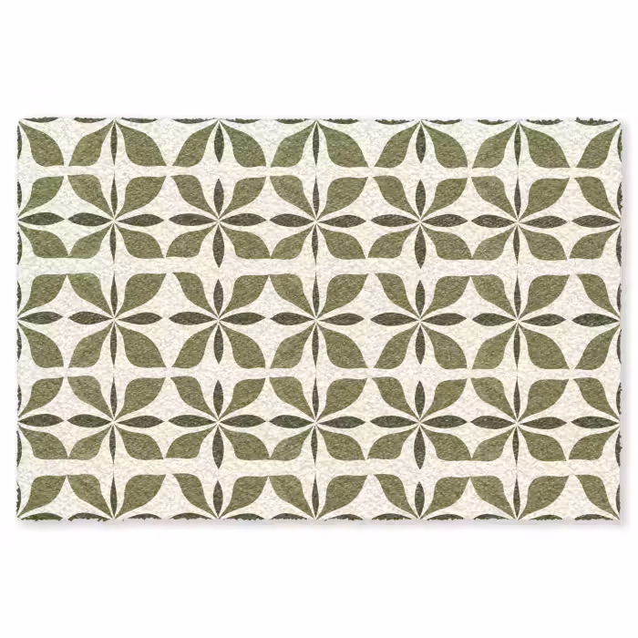 Fußmatte - Botanisch - Retro - Grün