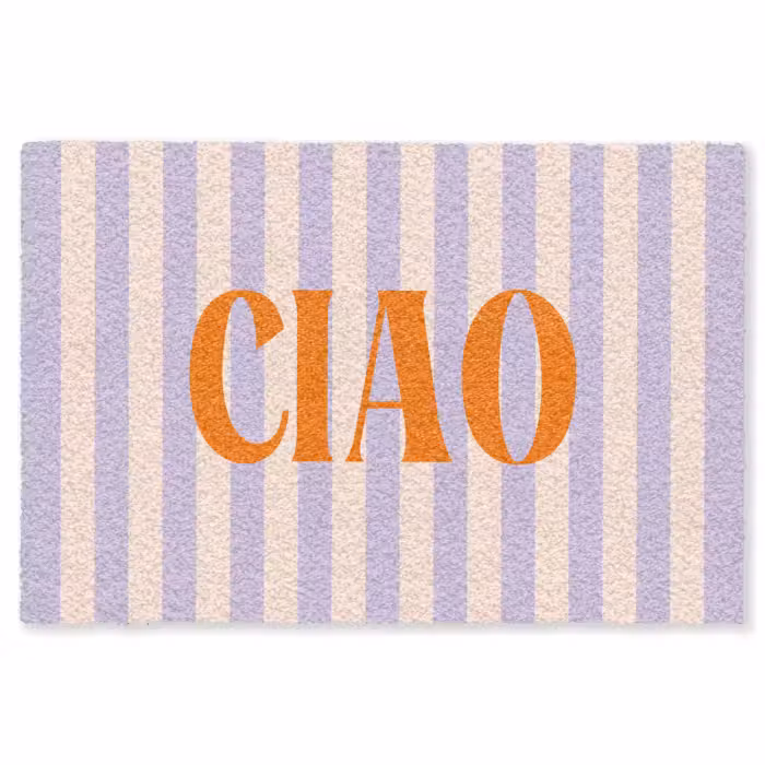 Fußmatte - Ciao - Zitat - Pastell - Streifen