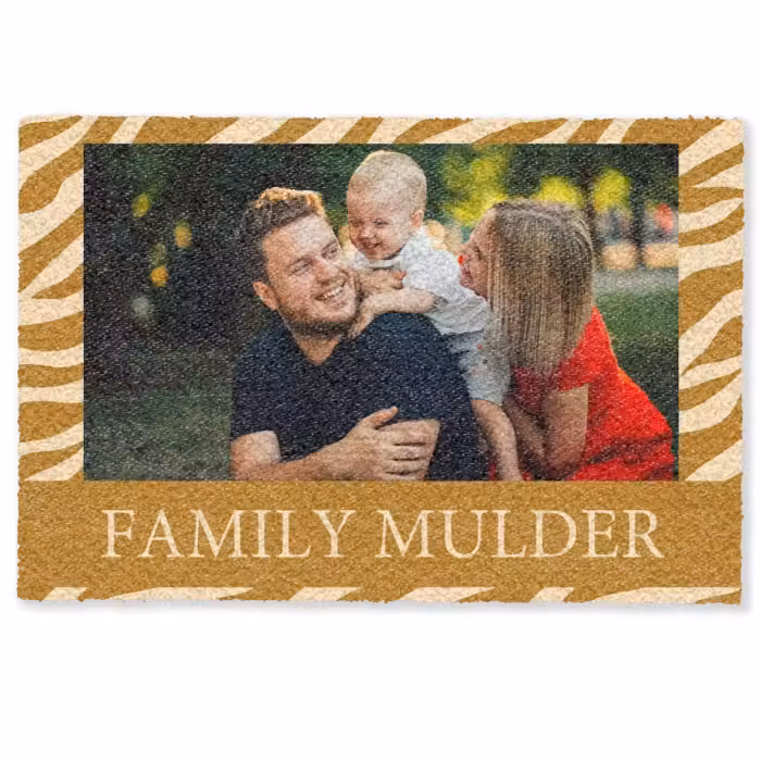 Personalisierbare fußmatte - Familie - In - Muster - Tierdruck - Foto