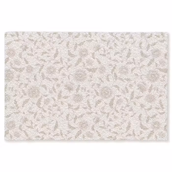 Fußmatte - Geschmückt - Blumen - Beige