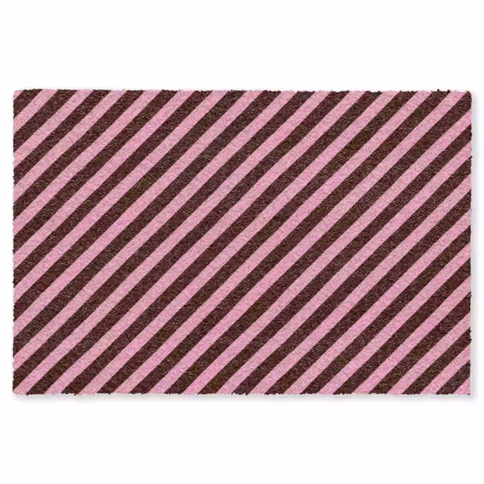 Fußmatte - Gestreift - Rosa - Braun