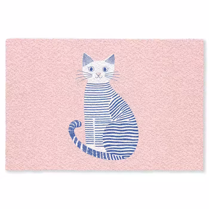 Fußmatte - Katze - Illustration - Minimalistisch - Rosa