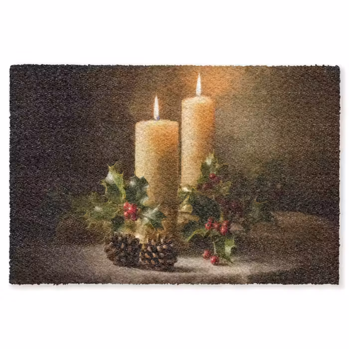 Fußmatte - Kerzenlicht - Weihnachten - Mehrfarbig
