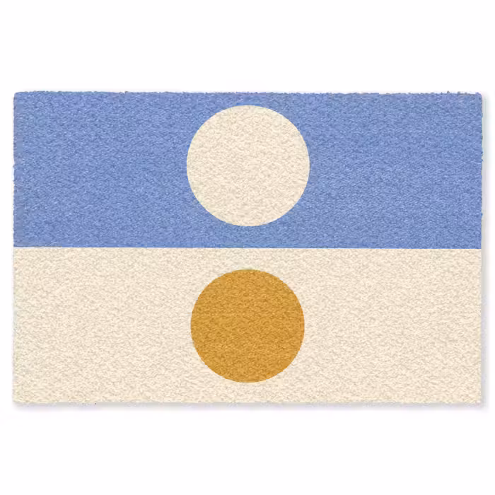 Fußmatte - Kreise - Symmetrisch - Weiß - Blau - Gelb