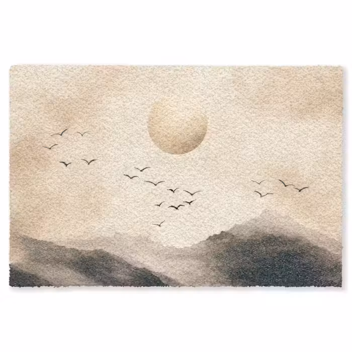 Fußmatte - Landschaft - Japandi - Vogel