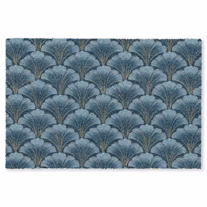 Fußmatte - Muster - Ginkgo-Blatt - Blau