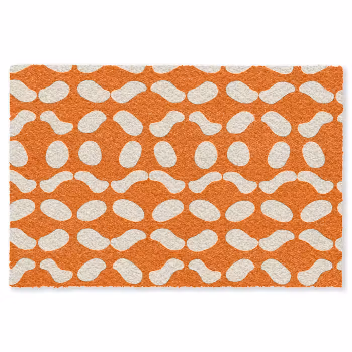 Fußmatte - Orange - Bio-Formen - Weiß