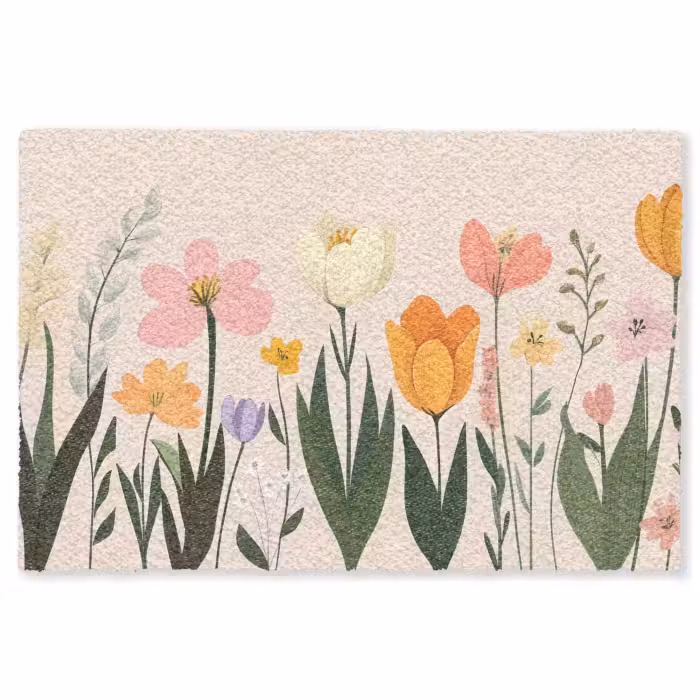 Fußmatte - Pastelltöne - Blumen - Illustration