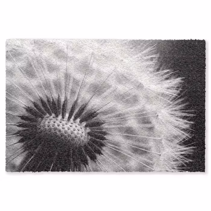 Fußmatte - Pusteblume - Schwarz - Weiß