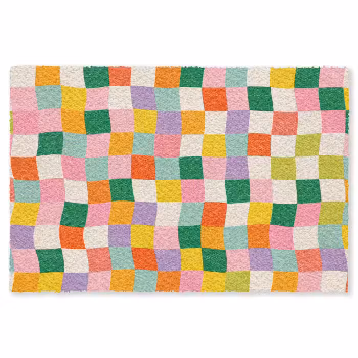 Fußmatte - Quadrate - Bunt - Gewellt
