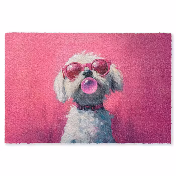 Fußmatte - Rosa - Hund - Blase