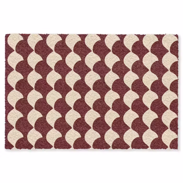 Fußmatte - Rot - Kachelmuster - Creme