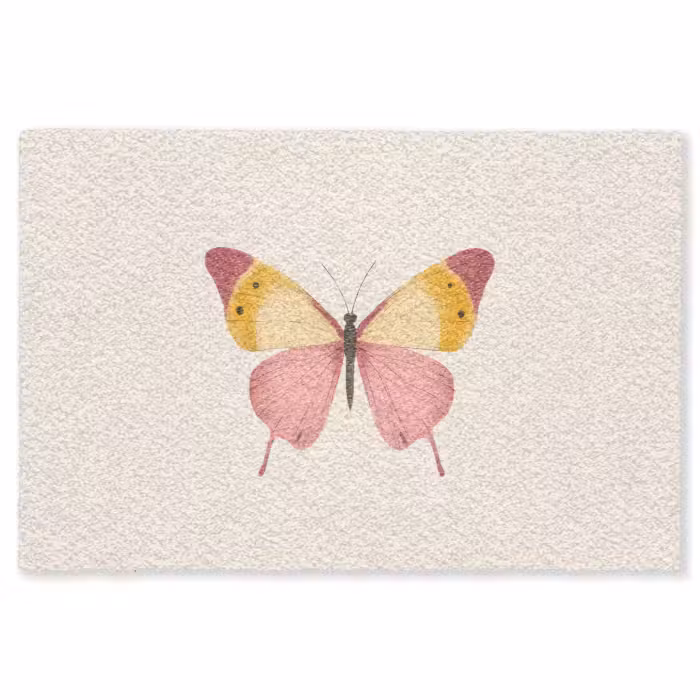 Fußmatte - Schmetterling - Illustration - Rosa