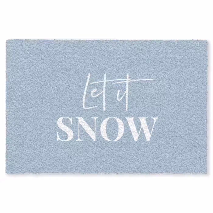 Fußmatte - Schnee - Winter - Blau - Lass es schneien