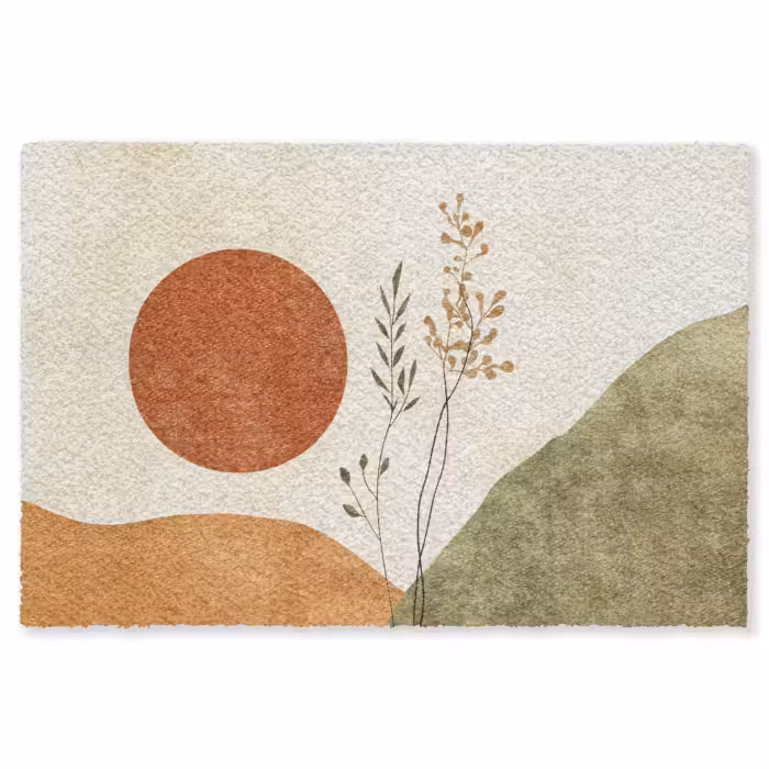 Fußmatte - Sonne - Abstrakt - Äste - Orange