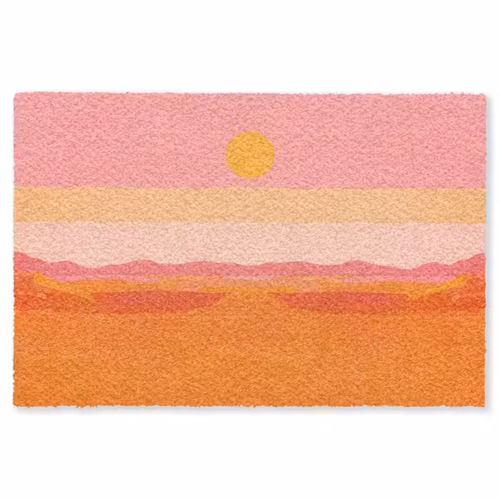 Fußmatte - Sonne - Abstrakt - Landschaft - Orange