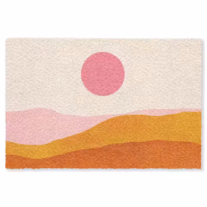 Fußmatte - Sonne - Hügel - Abstrakt - Rosa
